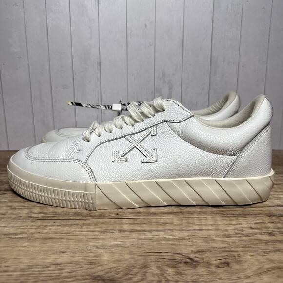 Off-White Vulcanized Low Top White Leather Virgil OMIA085S21LEA0030110 Sz 10/44 main image 4